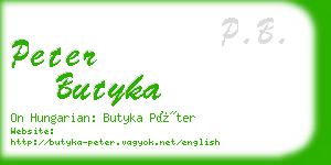 peter butyka business card